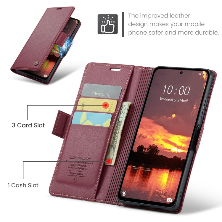 For Redmi Note 14 5G CaseMe 023 Butterfly Buckle Litchi Texture RFID Anti-theft Leather Phone Case(Red) - Note 14 Cases by CaseMe | Online Shopping South Africa | PMC Jewellery | Buy Now Pay Later Mobicred