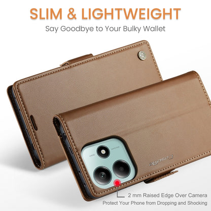 For Redmi Note 14 5G CaseMe 023 Butterfly Buckle Litchi Texture RFID Anti-theft Leather Phone Case(Brown) - Note 14 Cases by CaseMe | Online Shopping South Africa | PMC Jewellery | Buy Now Pay Later Mobicred