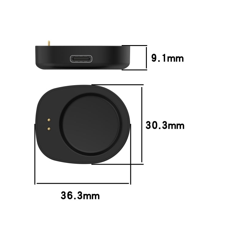 For  Amazfit T-Rex 3 / Balance Type-C / USB-C Port Watch Charger Adapter Without Charging Cable(Black) - Charger by PMC TechLife | Online Shopping South Africa | PMC TechLife | Buy Now Pay Later Mobicred