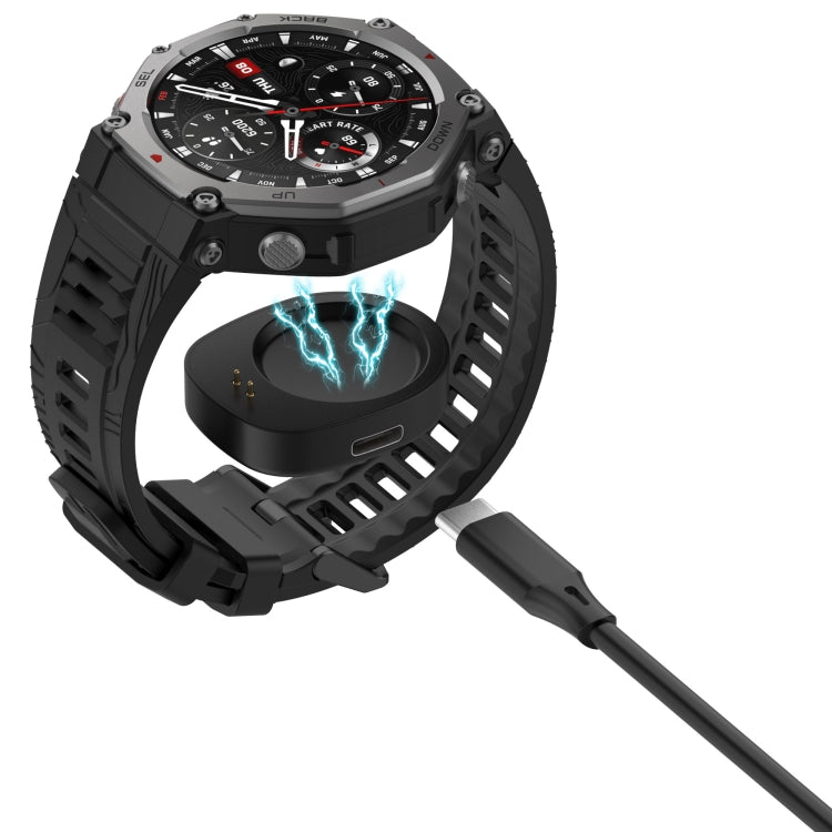 For  Amazfit T-Rex 3 / Balance Type-C / USB-C Port Watch Charger Adapter Without Charging Cable(Black) - Charger by PMC TechLife | Online Shopping South Africa | PMC TechLife | Buy Now Pay Later Mobicred