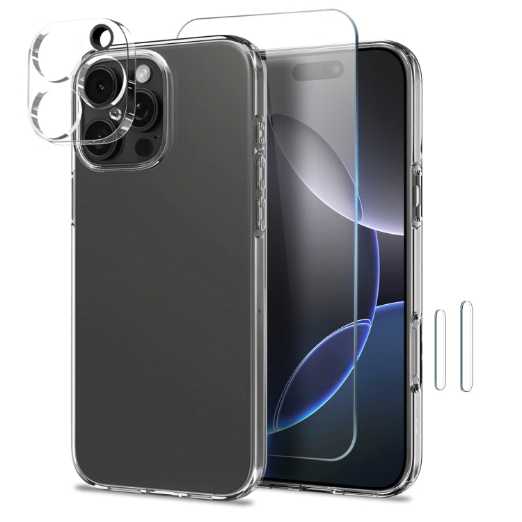 For iPhone 16 Pro NORTHJO 4 in 1 TPU Phone Case with Screen Film and Lens Film and Camera Control Button Cover(Clear) - iPhone 16 Pro Cases by NORTHJO | Online Shopping South Africa | PMC Jewellery | Buy Now Pay Later Mobicred