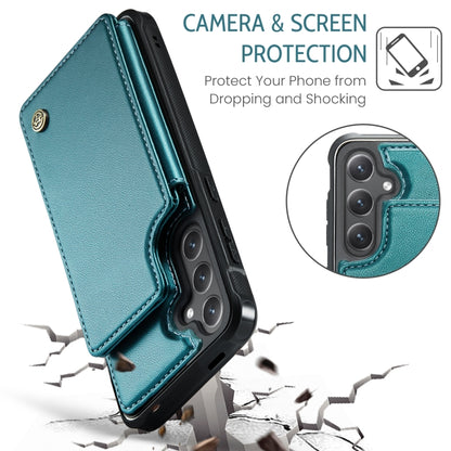 For Samsung Galaxy S25 5G CaseMe C22 Card Slots Holder RFID Anti-theft Phone Case(Green) - Galaxy S25 5G Cases by CaseMe | Online Shopping South Africa | PMC Jewellery | Buy Now Pay Later Mobicred