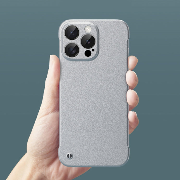 For iPhone 12 Pro Frameless Litchi Texture PC Phone Case(Graphite Black) - free shipping - PMc TechLife - Order now!