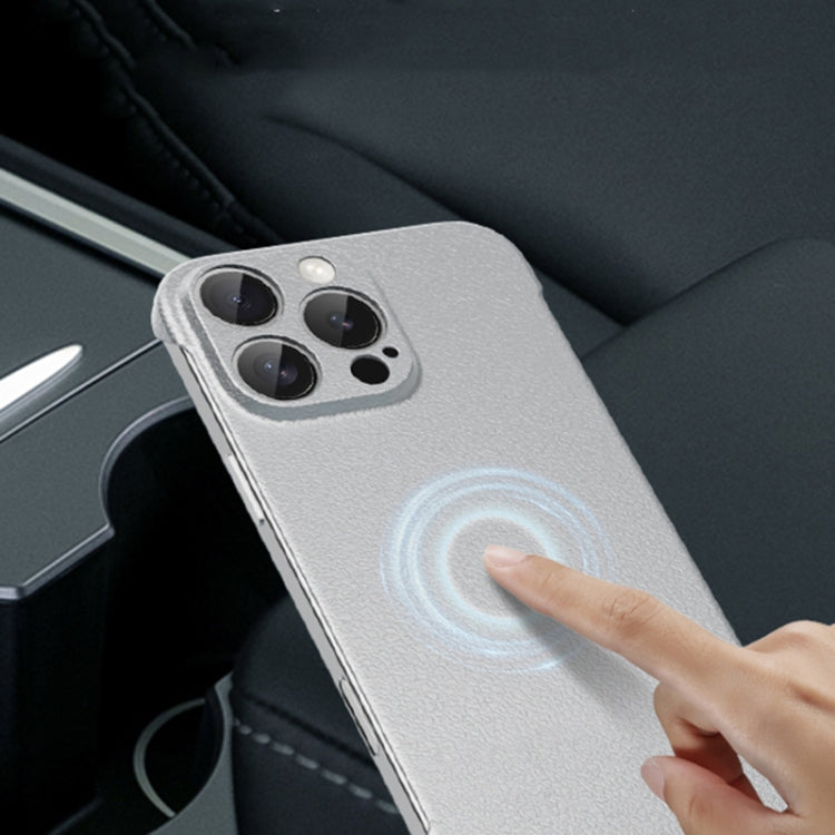 For iPhone 15 Frameless Litchi Texture PC Phone Case(Orange) - iPhone 15 Cases by PMc TechLife | Online Shopping South Africa | PMc TechLife | Buy Now Pay Later Mobicred