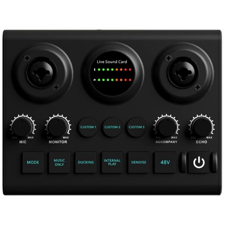 F10 48V Live Streaming Sound Card Audio Mixer Phantom Power Mixer - Live Sound Effects Processors by PMC Jewellery | Online Shopping South Africa | PMC Jewellery | Buy Now Pay Later Mobicred