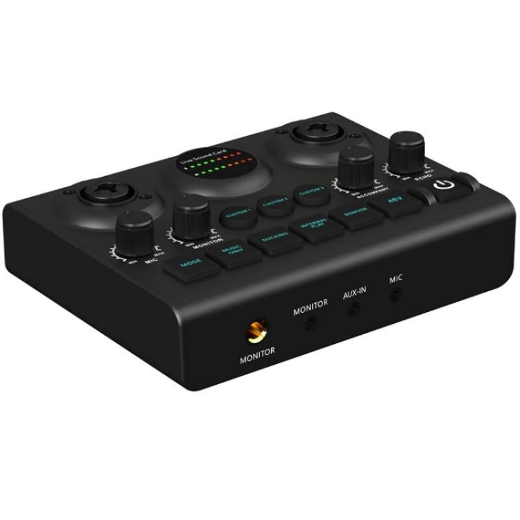 F10 48V Live Streaming Sound Card Audio Mixer Phantom Power Mixer - Live Sound Effects Processors by PMC Jewellery | Online Shopping South Africa | PMC Jewellery | Buy Now Pay Later Mobicred