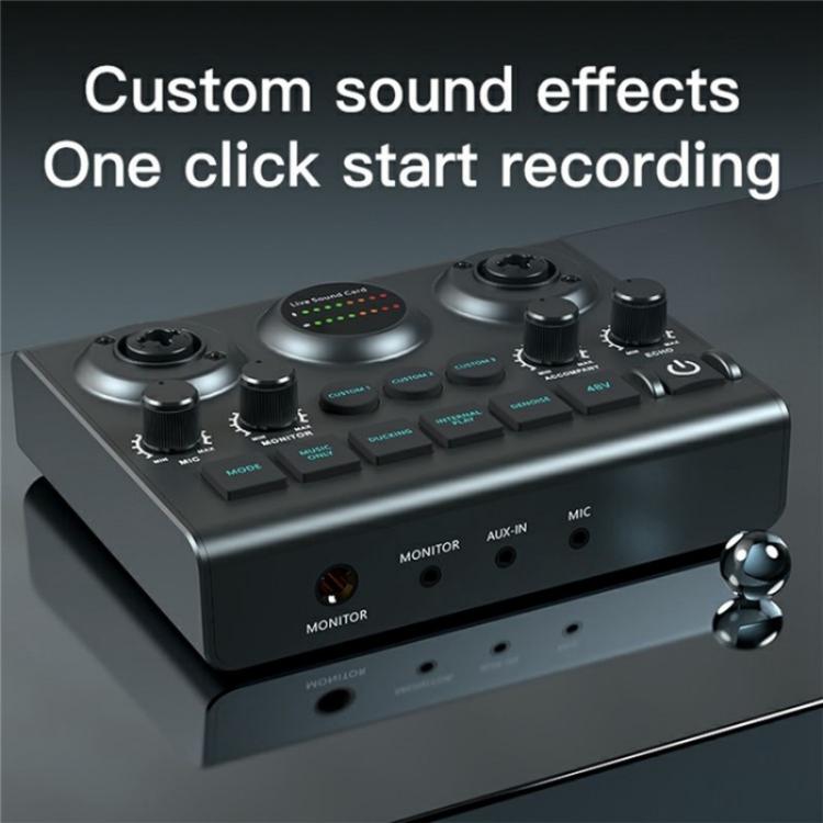 F10 48V Live Streaming Sound Card Audio Mixer Phantom Power Mixer - Live Sound Effects Processors by PMC Jewellery | Online Shopping South Africa | PMC Jewellery | Buy Now Pay Later Mobicred