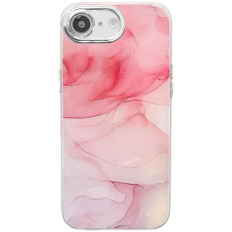 For iPhone 16e Electroplated Marble Texture Phone Case(Pink M2) - iPhone 16e Cases by PMC TechLife | Online Shopping South Africa | PMC TechLife | Buy Now Pay Later Mobicred
