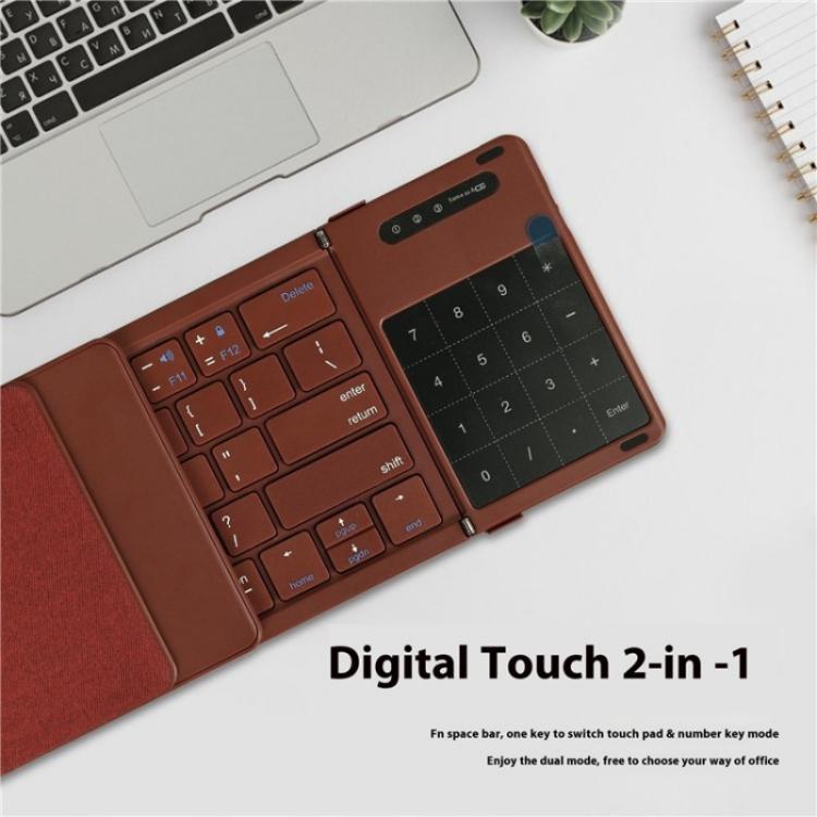 B077T Portable Foldable Wireless Bluetooth Keyboard With Touchpad - Wireless Keyboard by PMC TechLife | Online Shopping South Africa | PMC TechLife | Buy Now Pay Later Mobicred