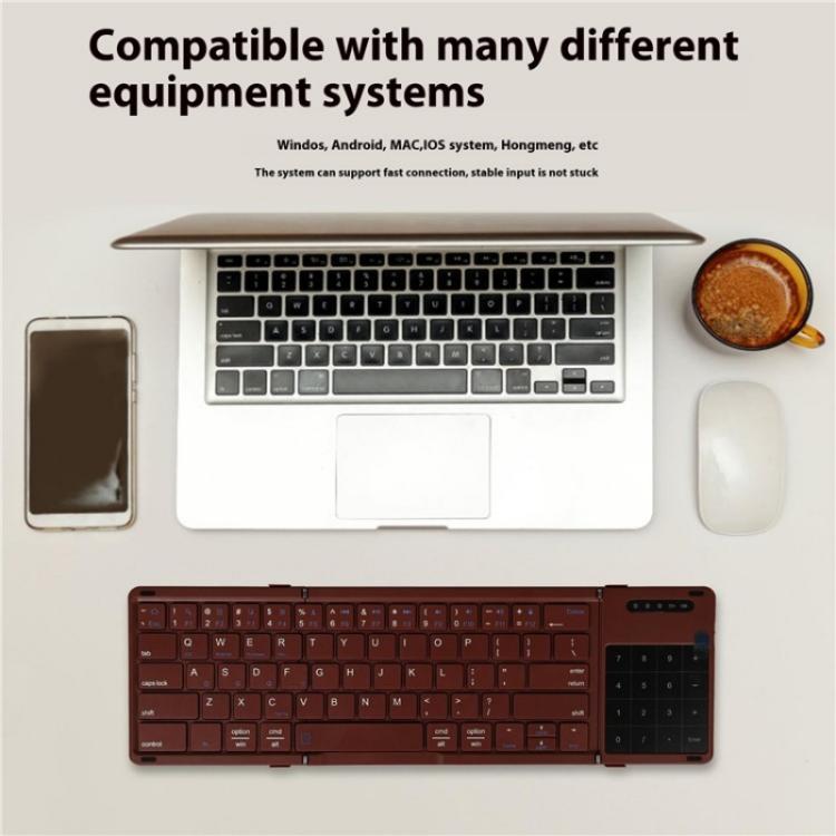 B077T Portable Foldable Wireless Bluetooth Keyboard With Touchpad - Wireless Keyboard by PMC TechLife | Online Shopping South Africa | PMC TechLife | Buy Now Pay Later Mobicred