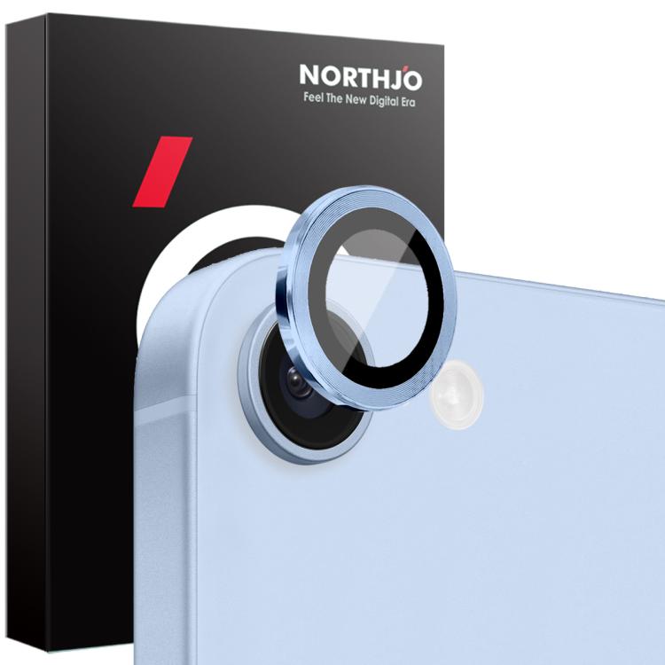 For iPhone 16e NORTHJO Camera Lens Protector CD Metal Ring Tempered Glass Film(Blue) - iPhone 16e Tempered Glass by NORTHJO | Online Shopping South Africa | PMC TechLife | Buy Now Pay Later Mobicred