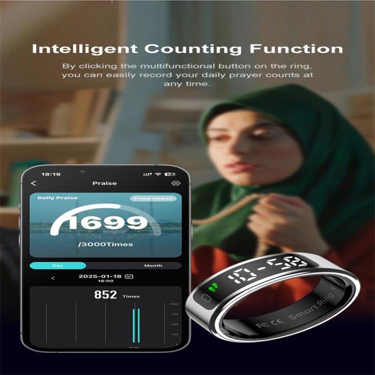 R11 SIZE 12 Smart Ring, Support Heart Rate / Blood Oxygen / Sleep / Multiple Sports Modes(Black) - free shipping - PMC TechLife - Order now!