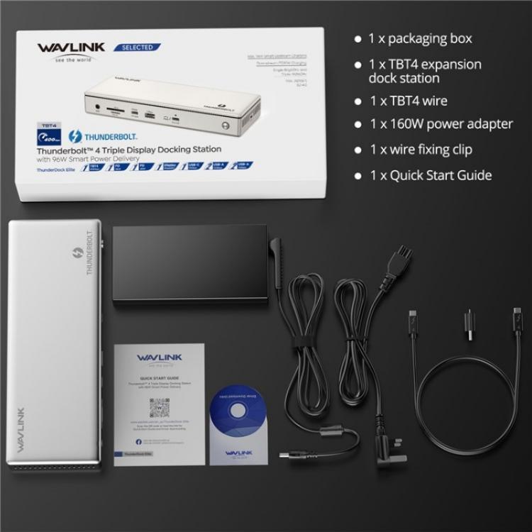 WAVLINK UTD45 96W Charging 8K / 4K Display Thunderbolt 4 Docking Station 13-in-1 Hub(US Plug) - free shipping - PMc TechLife - Order now!