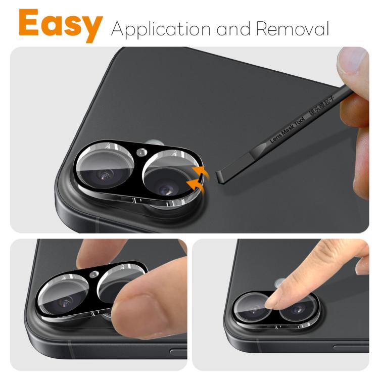 For iPhone 17 NORTHJO Camera Lens Protector 3D HD Tempered Glass Film(Black) - iPhone 17 Cases by NORTHJO | Online Shopping South Africa | PMC TechLife | Buy Now Pay Later Mobicred