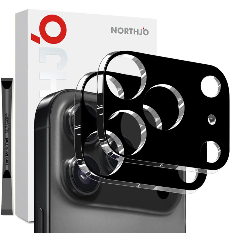 For iPhone 17 Pro 2pcs NORTHJO Camera Lens Protector 3D HD Tempered Glass Film(Black) - iPhone 17 Pro Tempered Glass by NORTHJO | Online Shopping South Africa | PMC TechLife | Buy Now Pay Later Mobicred