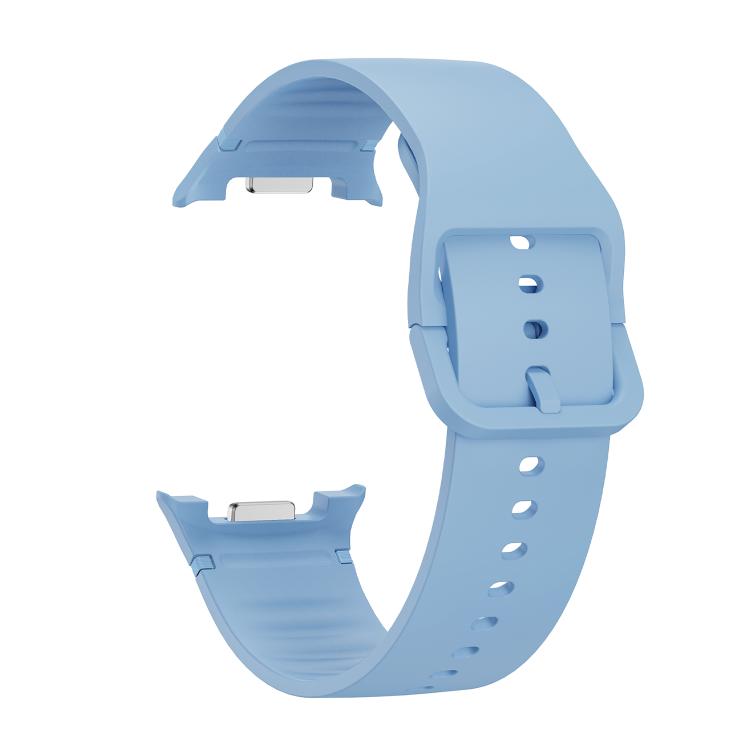 For Samsung Galaxy Watch8 / Watch8 Classic Solid Color Stitched Silicone Watch Band, Size:M(Light Blue) - free shipping - PMC TechLife - Order now!