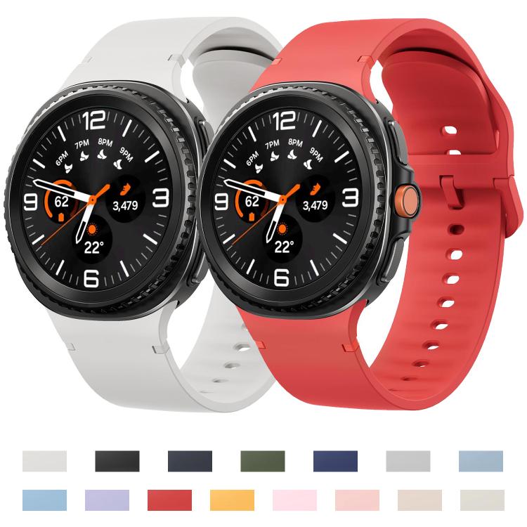 For Samsung Galaxy Watch8 / Watch8 Classic Solid Color Stitched Silicone Watch Band, Size:M(Pink) - free shipping - PMC TechLife - Order now!