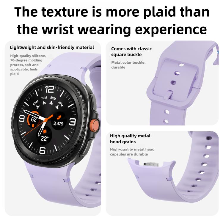 For Samsung Galaxy Watch8 / Watch8 Classic Solid Color Stitched Silicone Watch Band, Size:M(Red) - free shipping - PMC TechLife - Order now!