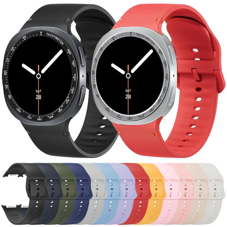 For Samsung Galaxy Watch8 44mm Speed Bezel and Solid Color Stitched Silicone Watch Band(Light Pink Silver) - free shipping - PMC TechLife - Order now!