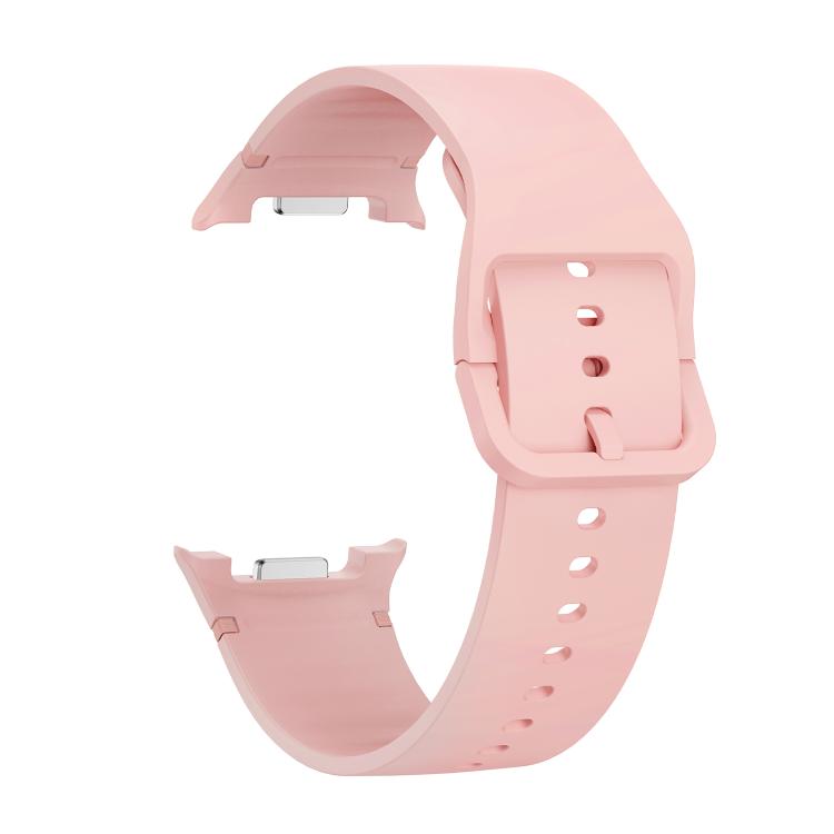 For Samsung Galaxy Watch8 40mm Diamond Bezel and Solid Color Stitched Silicone Watch Band(Pink Silver) - free shipping - PMC TechLife - Order now!