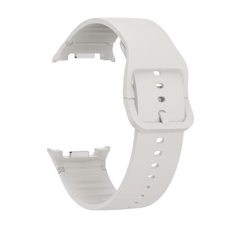 For Samsung Galaxy Watch8 40mm Rhombic Texture Bezel and Solid Color Stitched Silicone Watch Band(Lime White Silver) - free shipping - PMC TechLife - Order now!