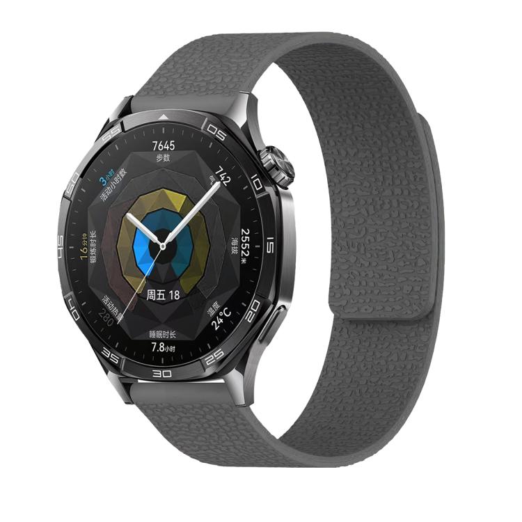 18mm Lychee Texture Soft Magnetic Silicone Watch Band(Gray) - free shipping - PMC TechLife - Order now!