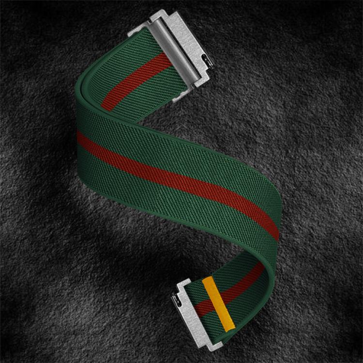 18mm Adjustable Single Loop Elastic Nylon Watch Band(Green Red) - free shipping - PMC TechLife - Order now!