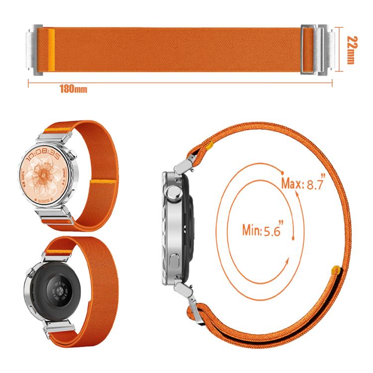 22mm Adjustable Single Loop Elastic Nylon Watch Band(Orange) - free shipping - PMC TechLife - Order now!