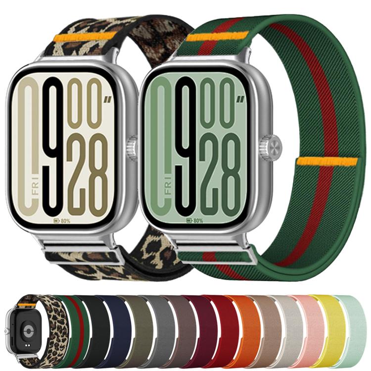 For Xiaomi Smart Band 9 Pro / Redmi Watch 5 Adjustable Single Loop Elastic Nylon Watch Band(Green Red) - free shipping - PMC TechLife - Order now!