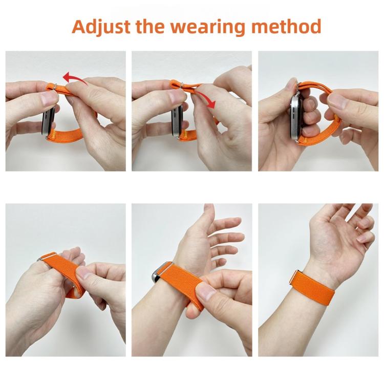 For Samsung Galaxy Watch8 / Watch8 Classic Adjustable Single Loop Elastic Nylon Watch Band(Orange) - free shipping - PMC TechLife - Order now!
