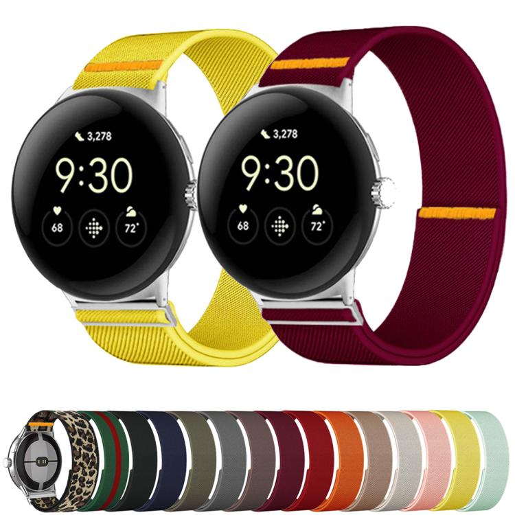 For Google Pixel Watch 3 45mm Adjustable Single Loop Elastic Nylon Watch Band(Yellow) - free shipping - PMC TechLife - Order now!