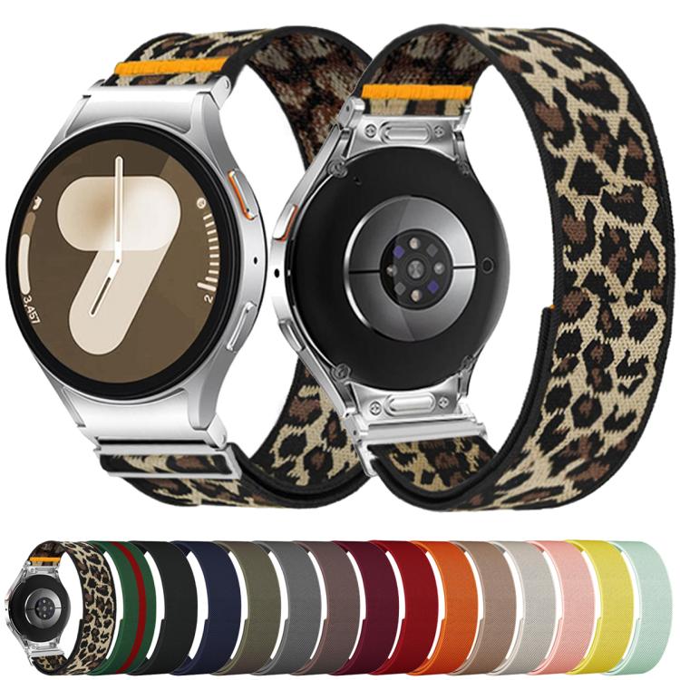 For Samsung Galaxy Watch FE / 7 / 6 / 5 / 4 Adjustable Single Loop Elastic Nylon Watch Band(Leopard Print) - free shipping - PMC TechLife - Order now!