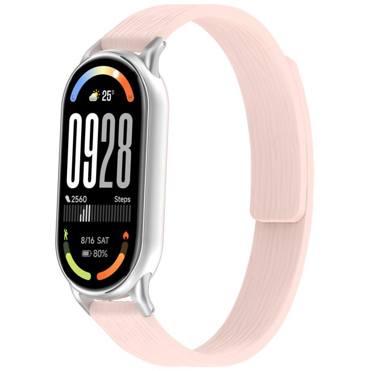 12mm Striped Soft Magnetic Silicone Watch Band(Pink) - free shipping - PMC TechLife - Order now!