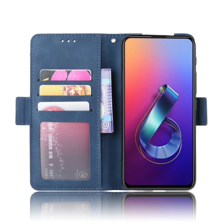 Wallet Style Skin Feel Calf Pattern Leather Case For Asus Zenfone 6 ZS630KL,with Separate Card Slot(Blue) - ASUS Cases by PMC Jewellery | Online Shopping South Africa | PMC Jewellery