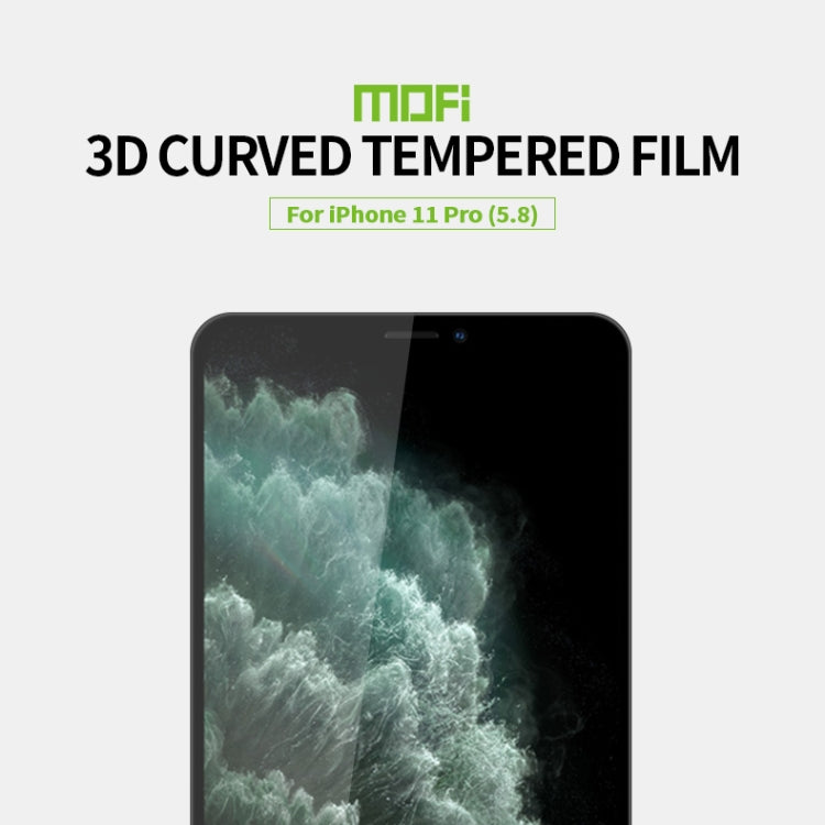 For iPhone 11 Pro MOFI 9H 3D Explosion-proof Curved Screen Tempered Glass Film(Black) - iPhone 11 Pro Tempered Glass by MOFI | Online Shopping South Africa | PMC TechLife | Buy Now Pay Later Mobicred