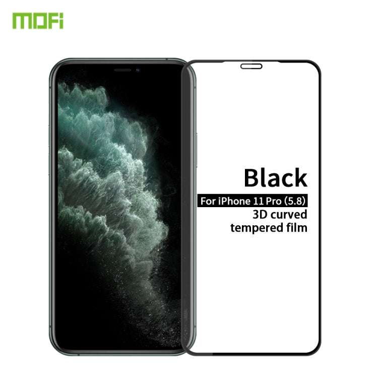 For iPhone 11 Pro Max MOFI 9H 3D Explosion-proof Curved Screen Tempered Glass Film(Black) - iPhone 11 Pro Max Tempered Glass by MOFI | Online Shopping South Africa | PMC Jewellery