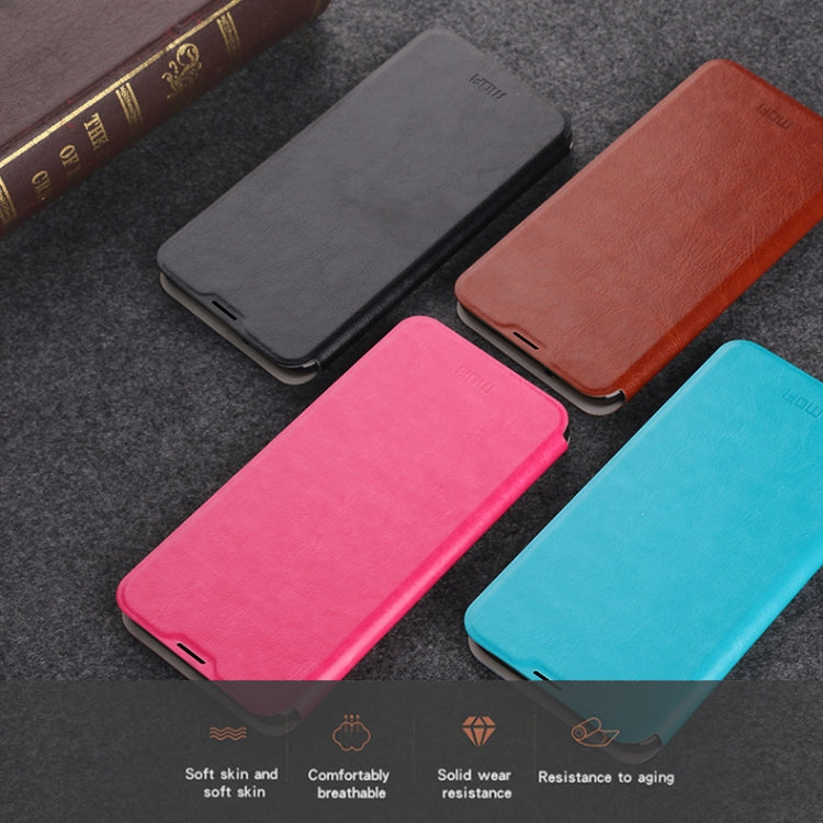 For Xiaomi Mi 10 Pro MOFI Rui Series Classical Leather Embedded Steel Plate All-inclusive Horizontal Flip PU Leather Case(Blue) - Xiaomi Cases by MOFI | Online Shopping South Africa | PMC Jewellery