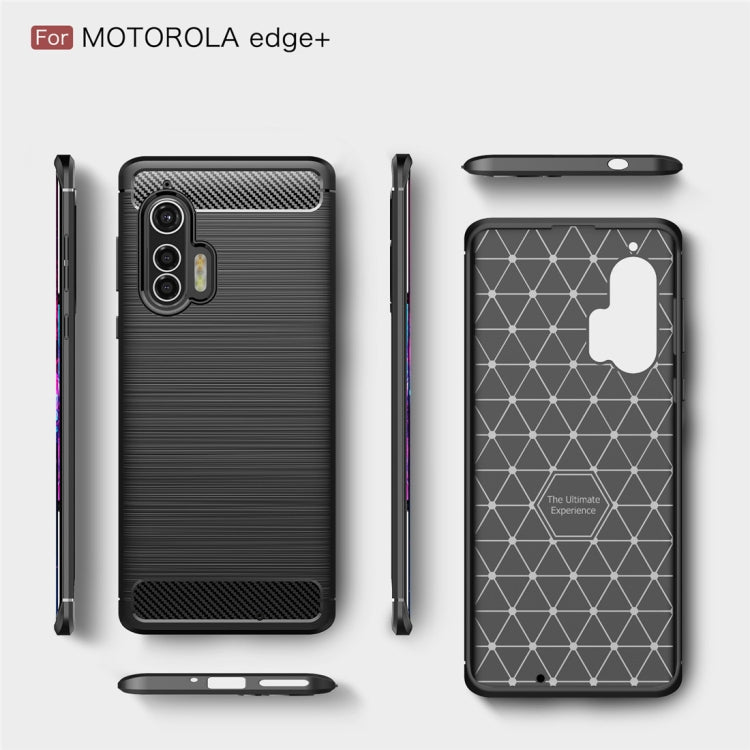 For Motorola Moto Edge Plus 2020 Brushed Texture Carbon Fiber TPU Case(Black) - Motorola Cases by PMC TechLife | Online Shopping South Africa | PMC TechLife | Buy Now Pay Later Mobicred