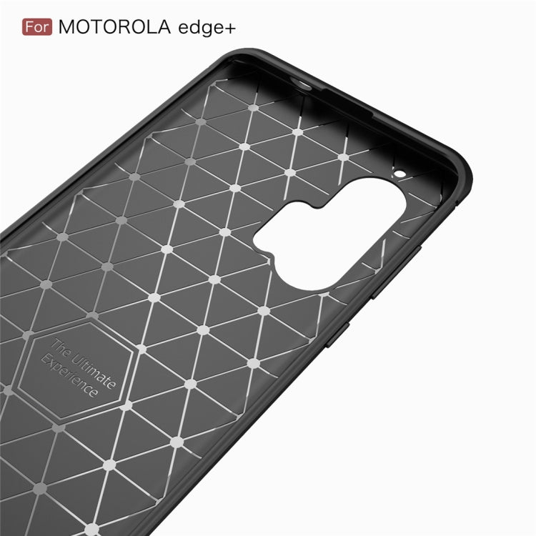 For Motorola Moto Edge Plus 2020 Brushed Texture Carbon Fiber TPU Case(Black) - Motorola Cases by PMC TechLife | Online Shopping South Africa | PMC TechLife | Buy Now Pay Later Mobicred