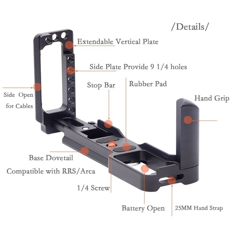 Vertical Shoot Quick Release L Plate Bracket Base Holder for FUJIFILM X Pro 3 - free shipping - PMC TechLife - Order now!