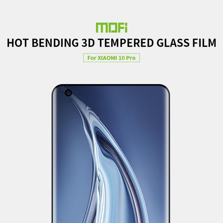 For Xiaomi Mi 10 Pro MOFI 9H 3D Explosion Proof Thermal Bending Full Screen Covered With Tempered Glass Film(Black) -  by MOFI | Online Shopping South Africa | PMC Jewellery