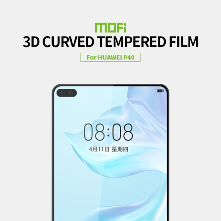 For Huawei P40 MOFI 9H 3D Explosion-proof Curved Screen Tempered Glass Film(Black) - Huawei Tempered Glass by MOFI | Online Shopping South Africa | PMC TechLife