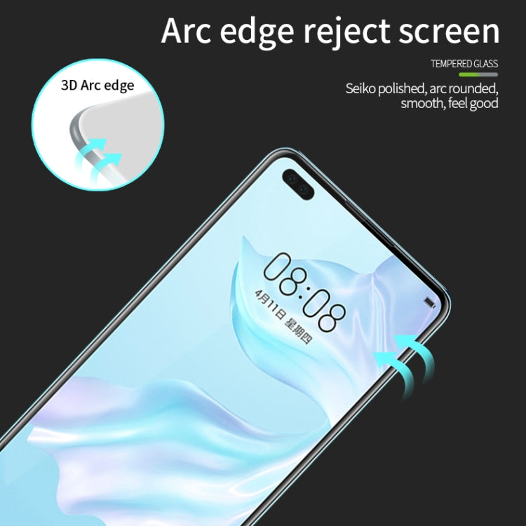 For Huawei P40 MOFI 9H 3D Explosion-proof Curved Screen Tempered Glass Film(Black) - Huawei Tempered Glass by MOFI | Online Shopping South Africa | PMC TechLife