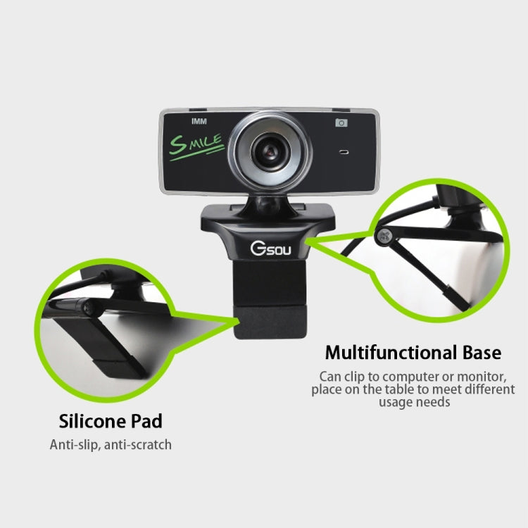 Gsou B18S HD Webcam Built-in Microphone Smart Web Camera USB Streaming Live Camera With Noise Cancellation - free shipping - PMC Jewellery - Order now!