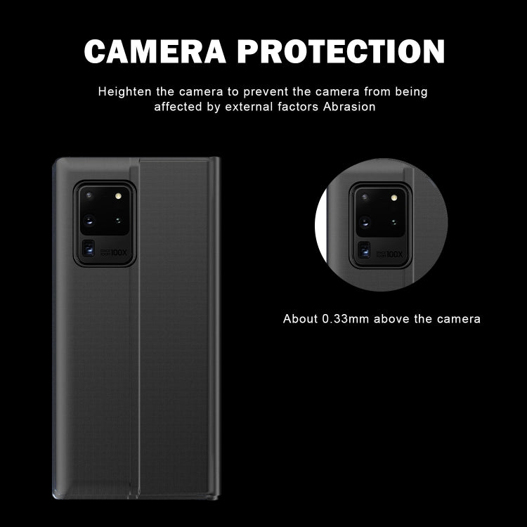 For Galaxy S20 Plus Side Display Magnetic Horizontal Flip Plain Texture Cloth + PC Case with Holder & Sleep / Wake-up Function(Silver) - Galaxy Phone Cases by PMC TechLife | Online Shopping South Africa | PMC TechLife
