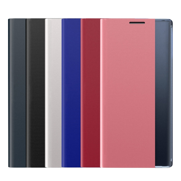 For Galaxy S20 Plus Side Display Magnetic Horizontal Flip Plain Texture Cloth + PC Case with Holder & Sleep / Wake-up Function(Silver) - Galaxy Phone Cases by PMC TechLife | Online Shopping South Africa | PMC TechLife
