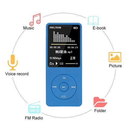 Fashion Portable LCD Screen FM Radio Video Games Movie MP3 MP4 Player Mini Walkman, Memory Capacity:4GB(Light Blue) - MP3 Player by PMC Jewellery | Online Shopping South Africa | PMC Jewellery | Buy Now Pay Later Mobicred