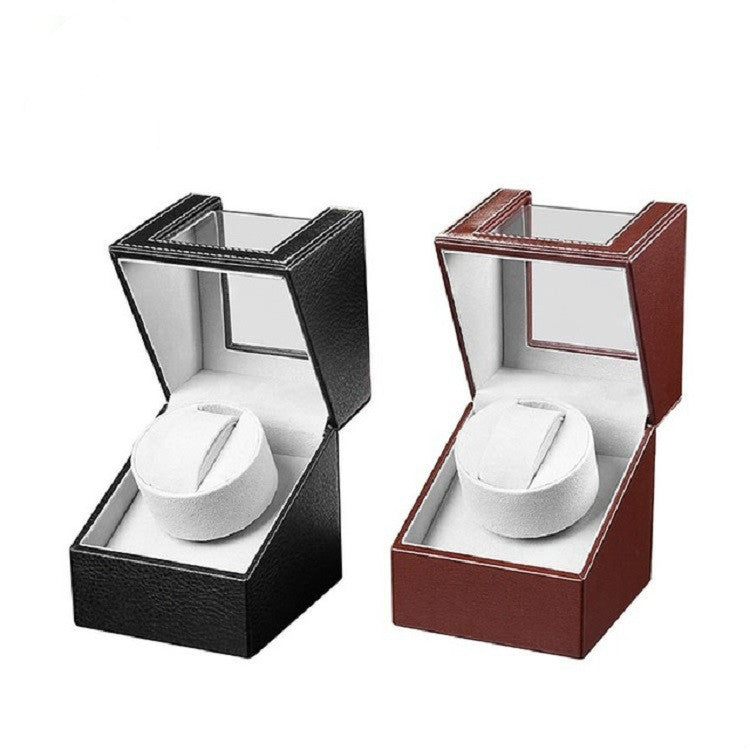 Leather Single Watch Box Electric Motor Watch Shaker Automatic Watch Shaker ���US Plug(Black) - free shipping - PMC TechLife - Order now!