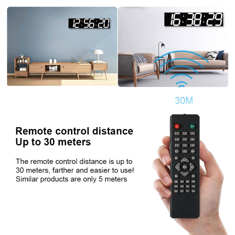 Multifunctional LED Wall Clock Creative Digital Clock, Style:Sealed Box Remote Control(Blue Font) - Wall Clock by PMc TechLife | Online Shopping South Africa | PMc TechLife | Buy Now Pay Later Mobicred