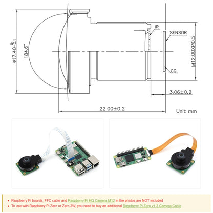 Waveshare WS1842714 For Raspberry Pi M12 High Resolution Lens, 14MP, 2.72mm Focal Length,23964 - Raspberry Pi Accessories by Waveshare | Online Shopping South Africa | PMC Jewellery | Buy Now Pay Later Mobicred